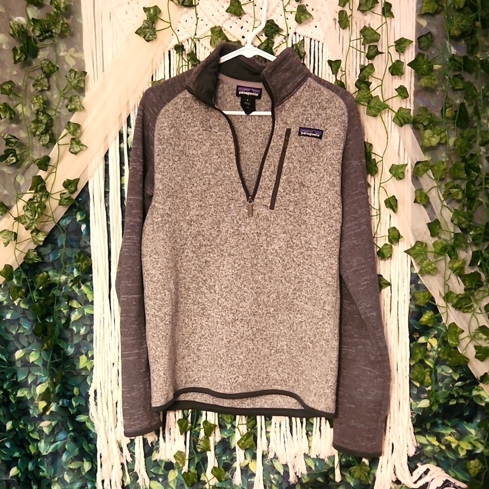 Patagonia Better Sweater 1/4 Zip Mens Small Pullover Sweater Heather Grey Pocket